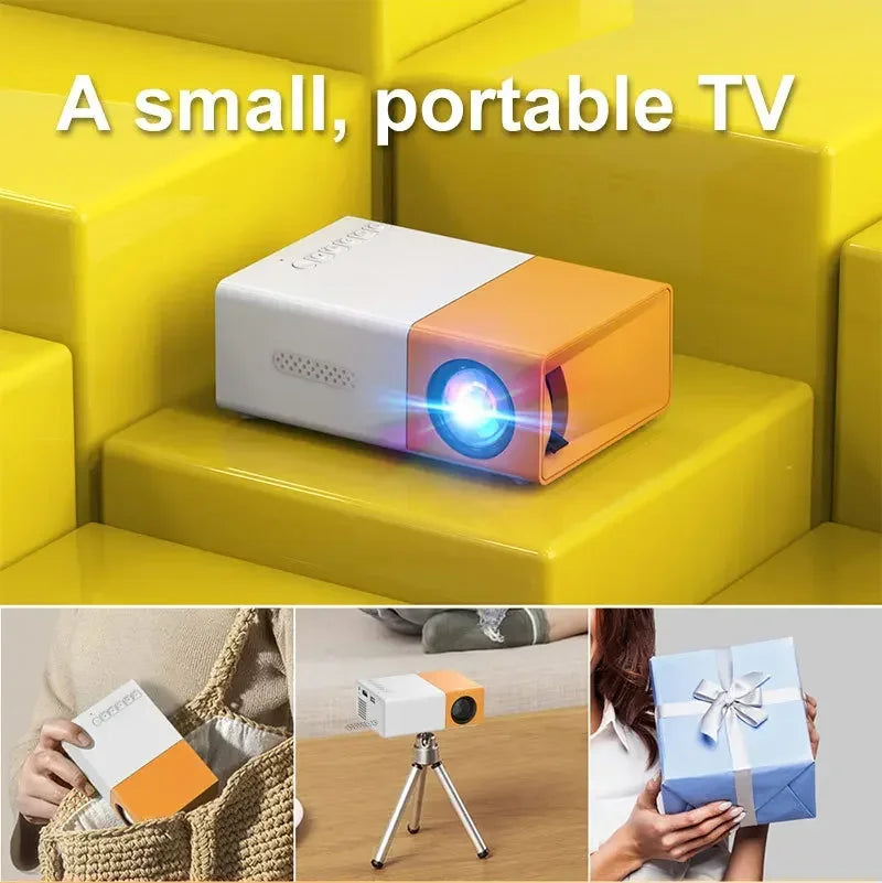 Portable 1080P Full HD Mini Projector - Perfect for Outdoor Movie Nights and Home Theater Experience!